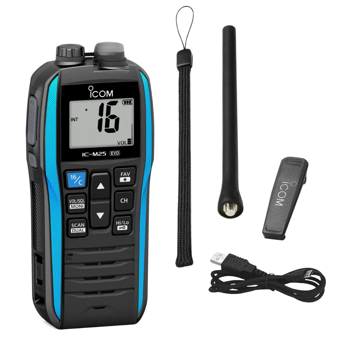 Bộ đàm hàng hải ICOM M25E nổi trên nước