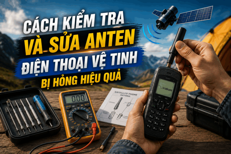 Sửa anten điện thoại vệ tinh bị hỏng khi thiết bị mất tín hiệu