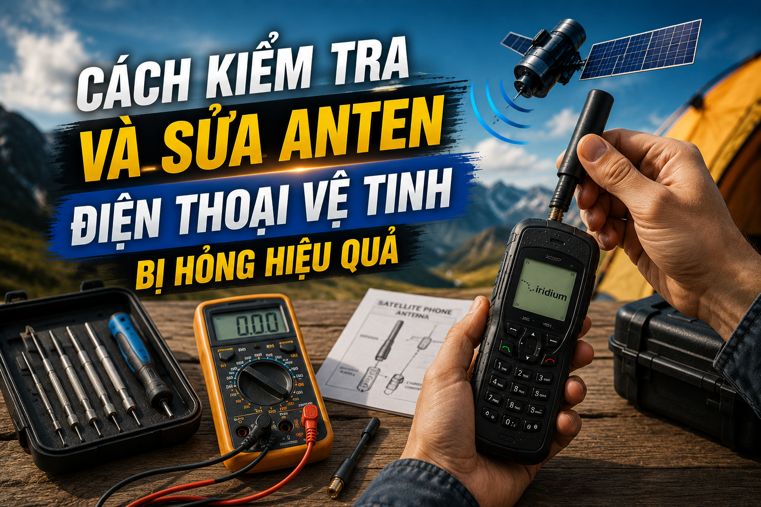 Sửa anten điện thoại vệ tinh bị hỏng khi thiết bị mất tín hiệu