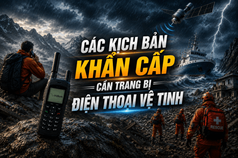 Kịch bản khẩn cấp cần điện thoại vệ tinh trong thiên tai bão lũ