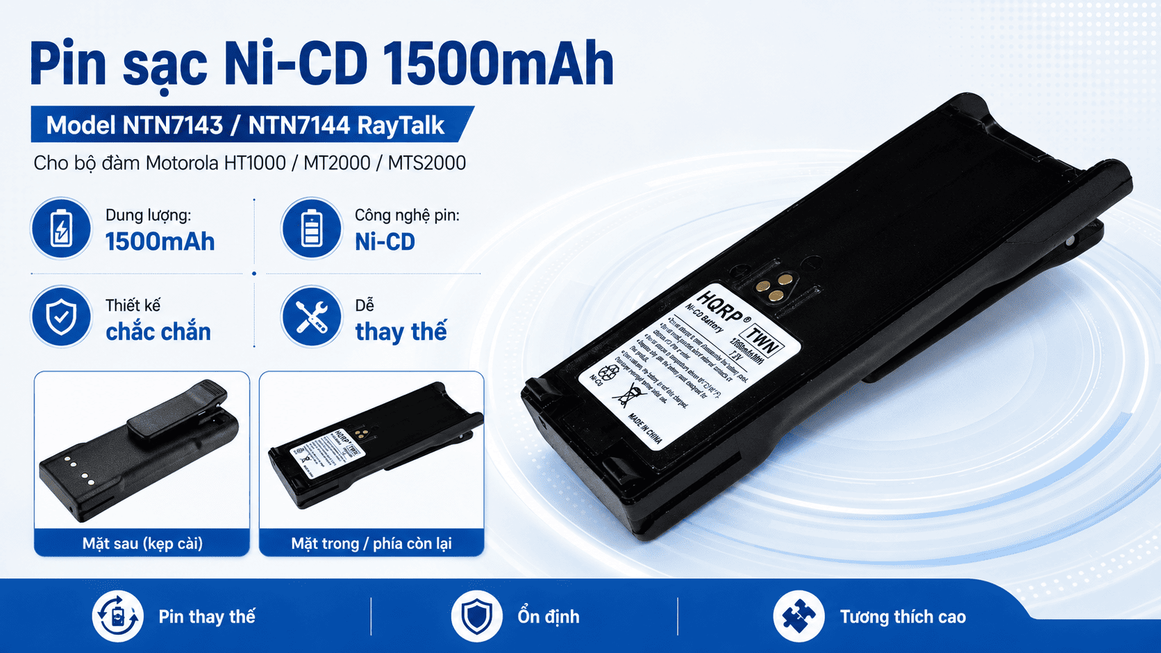 Ni-CD 1500mAh Model NTN7143/NTN7144