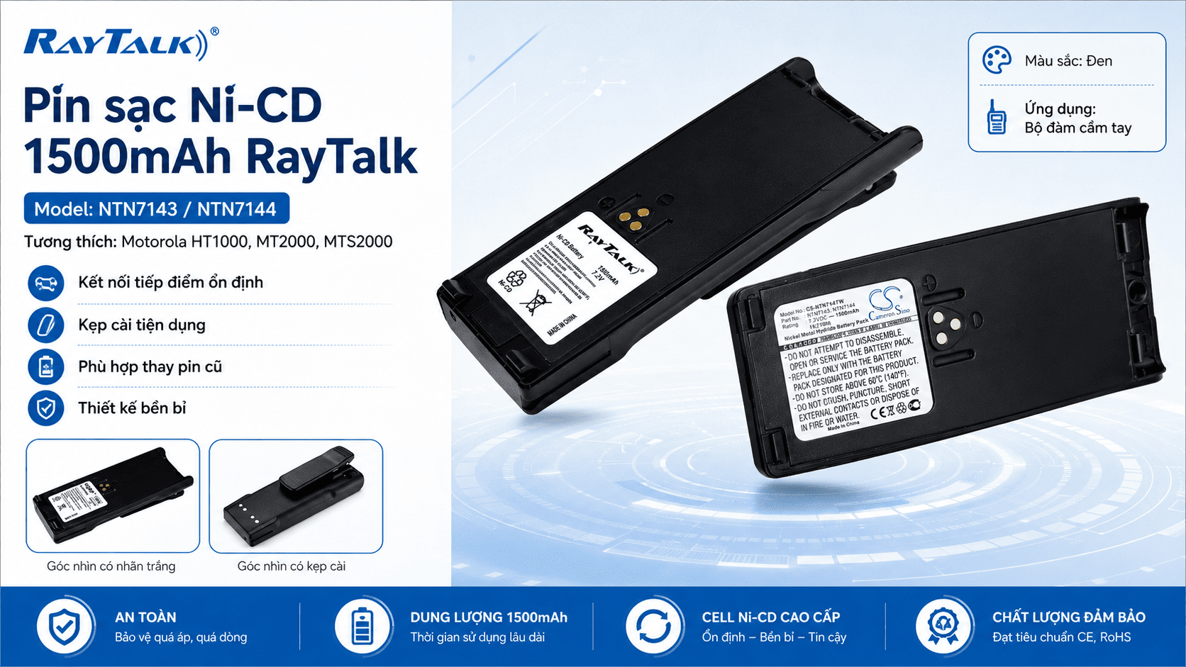 Ni-CD 1500mAh Model NTN7143/NTN7144
