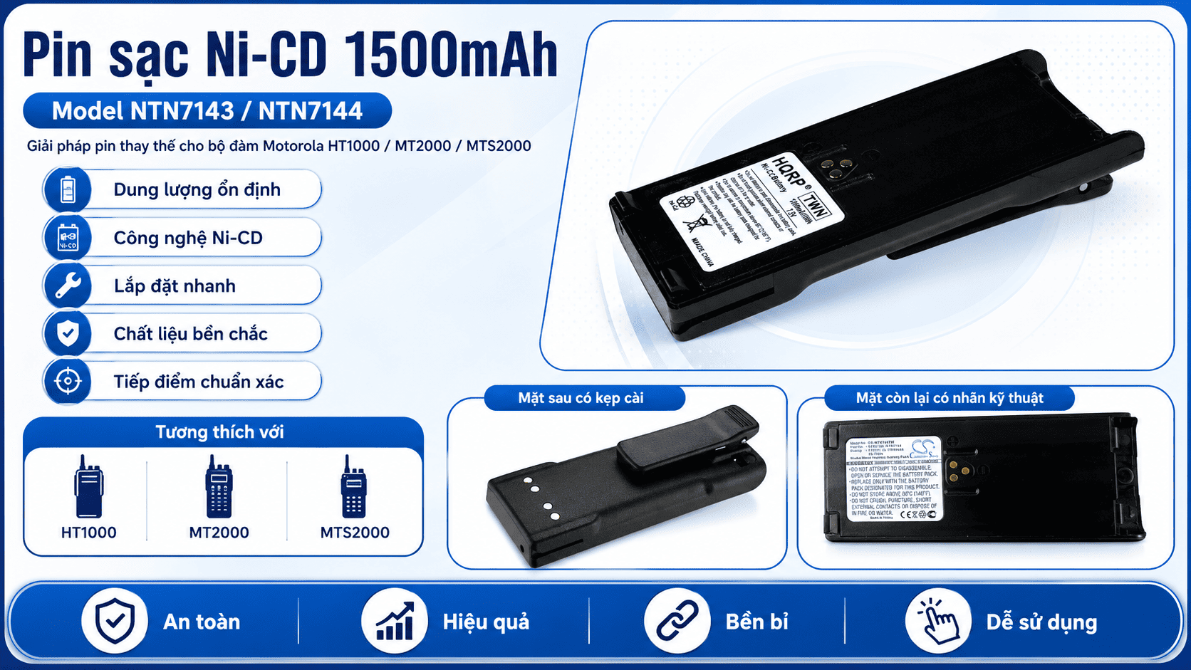 Ni-CD 1500mAh Model NTN7143/NTN7144