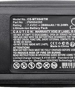 Pin CS-MTX640TW.1 Li-ion 2600mAh Cho Bộ Đàm Vertex Standard VXD720