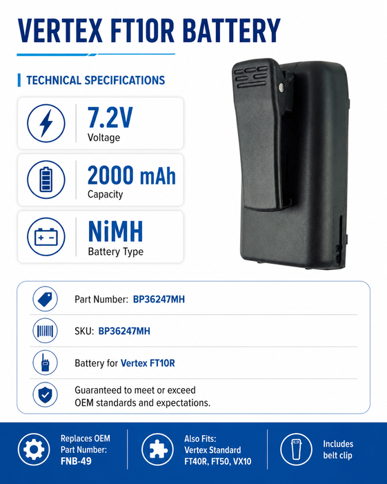 Pin bộ đàm Vertex FT10R