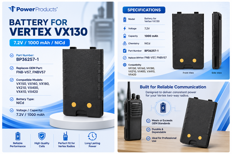 Pin bộ đàm Vertex VX130