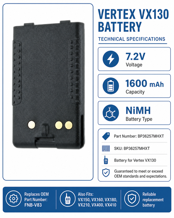 Pin bộ đàm Vertex VX130