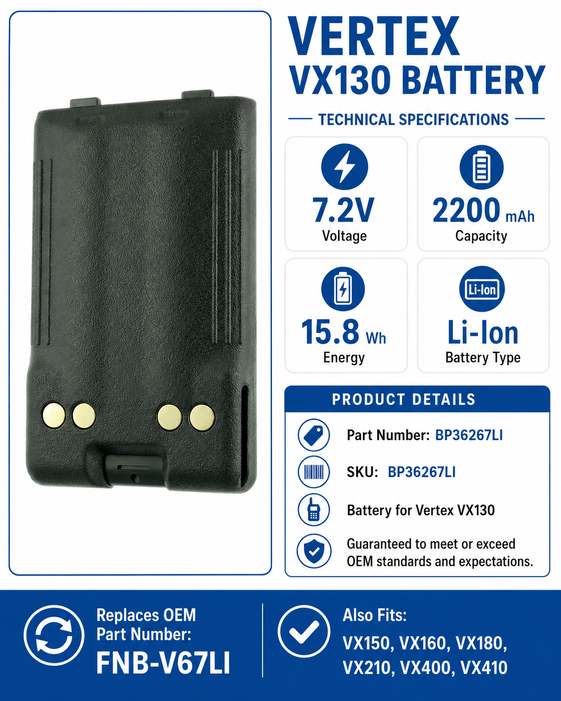 Pin bộ đàm Vertex VX130