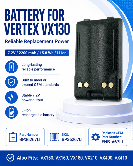 Pin bộ đàm Vertex VX130