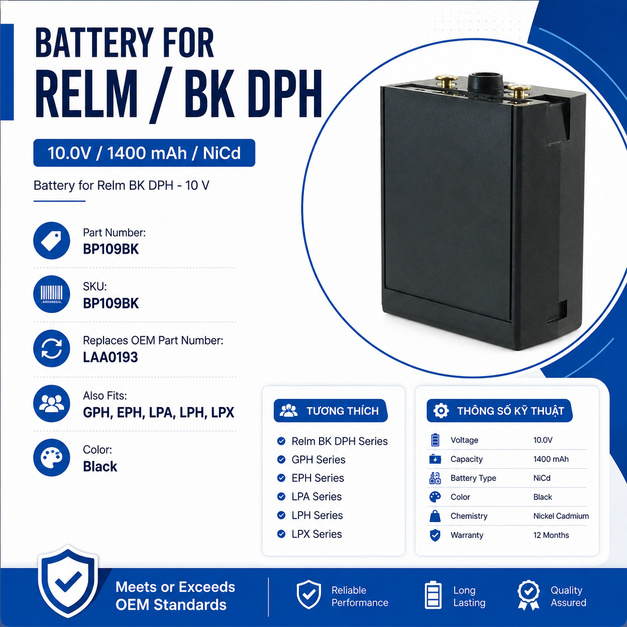 Pin bộ đàm Relm/BK DPH