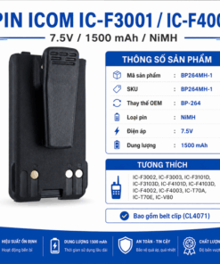 Pin bộ đàm Icom IC-F3001