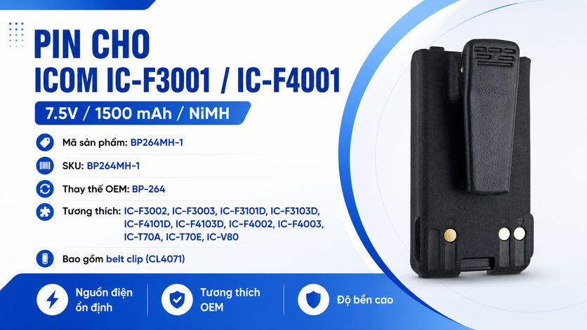 Pin bộ đàm Icom IC-F3001