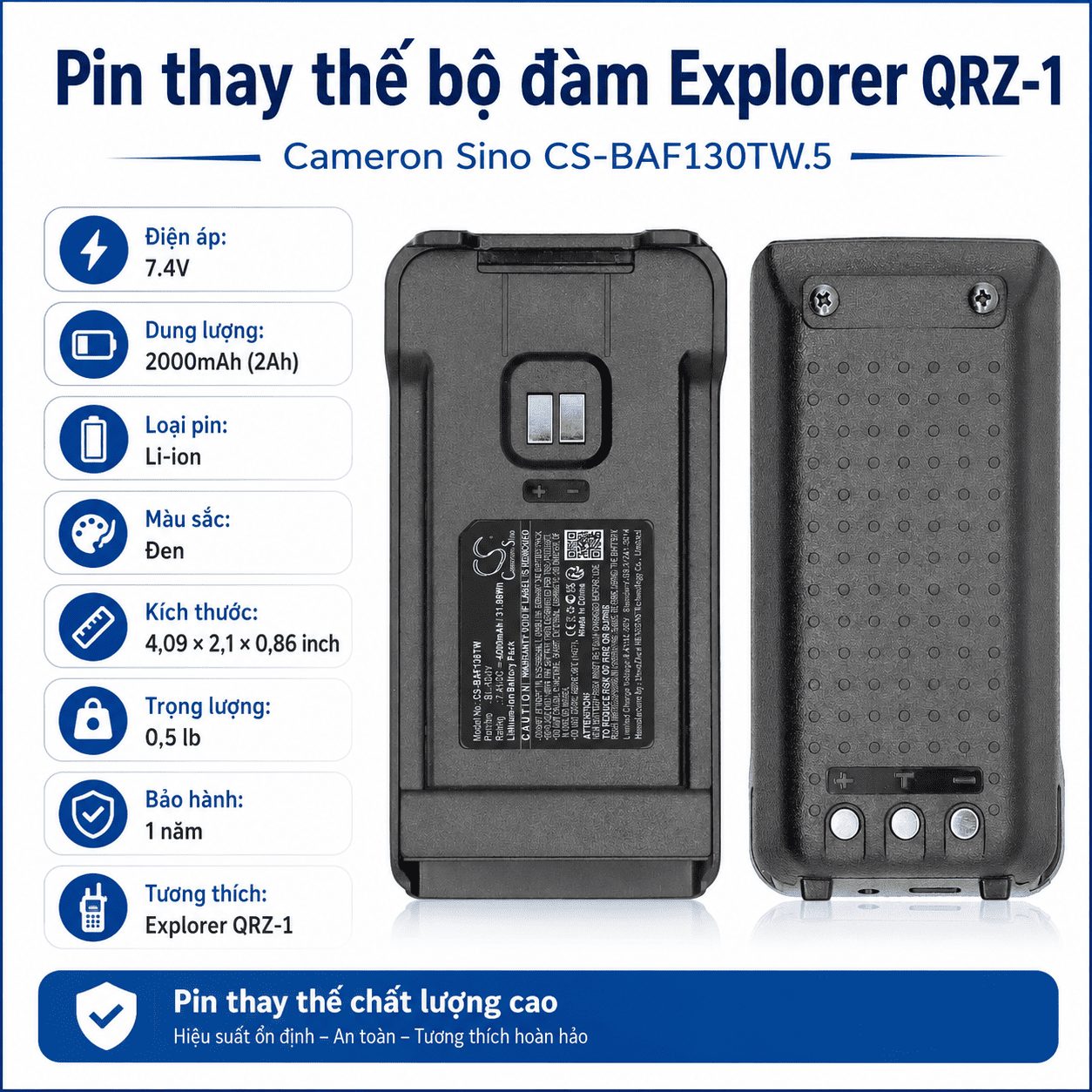 Pin Cameron Sino CS-BAF130TW.5