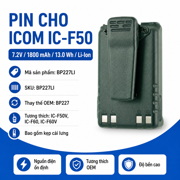 Pin bộ đàm Icom IC-F50