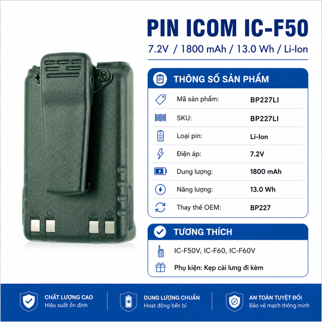 Pin bộ đàm Icom IC-F50