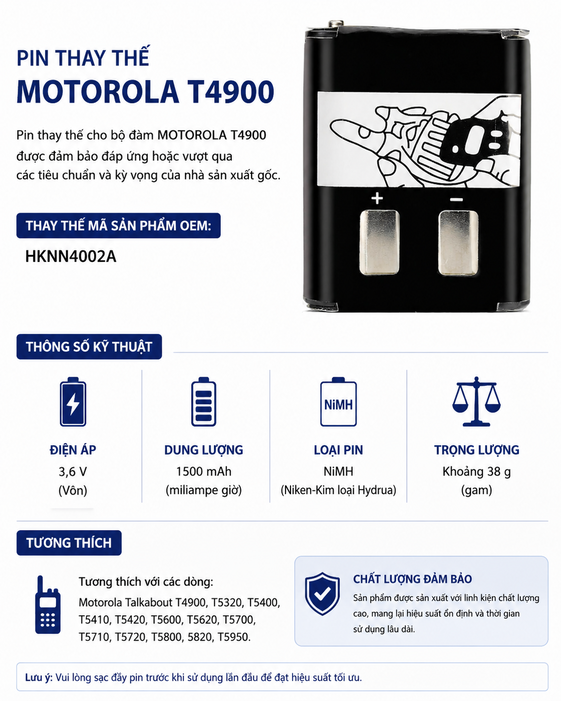 Pin bộ đàm Motor