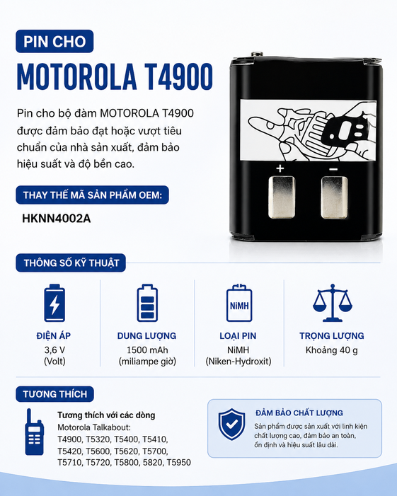 Pin bộ đàm Motor