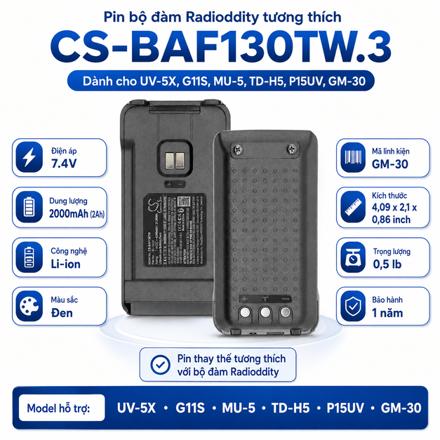 Pin Cameron Sino CS-BAF130TW.3