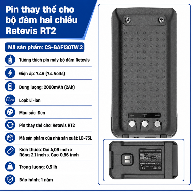 Pin Cameron Sino CS-BAF130TW.2