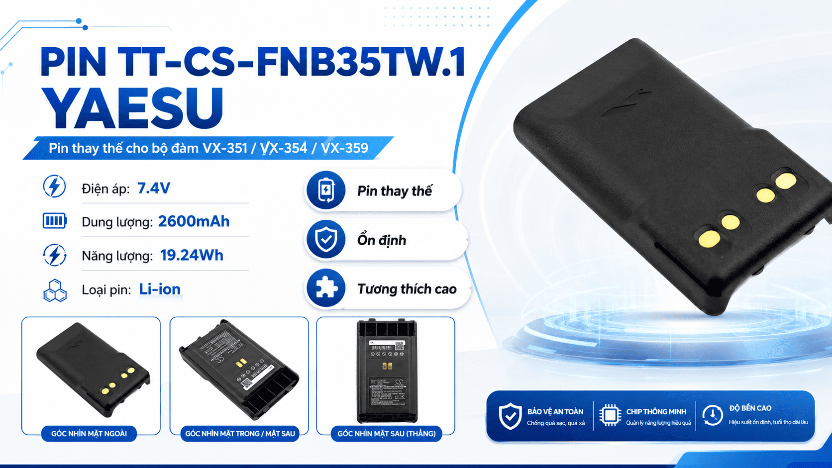 Pin TT-CS-FNB35TW.1 Yaesu
