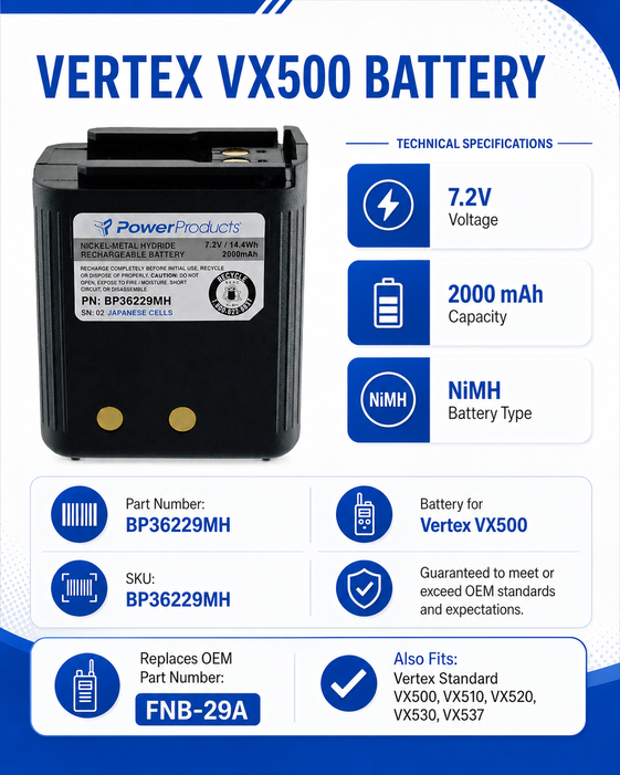 Pin bộ đàm Vertex VX500