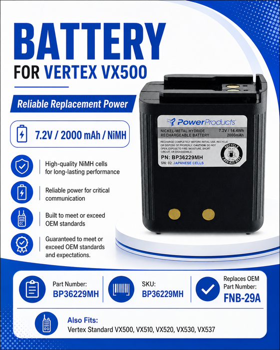 Pin bộ đàm Vertex VX500
