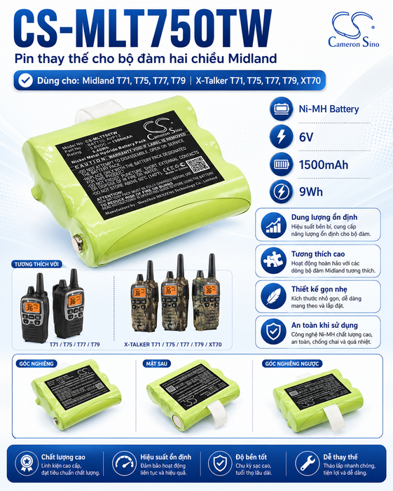 Pin Cameron Sino CS-MLT750TW