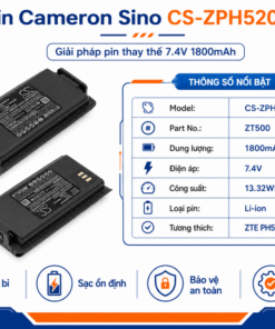 Pin Cameron Sino CS-ZPH520TW Li-ion 1800mAh Cho Bộ Đàm ZTE PH500, PH520