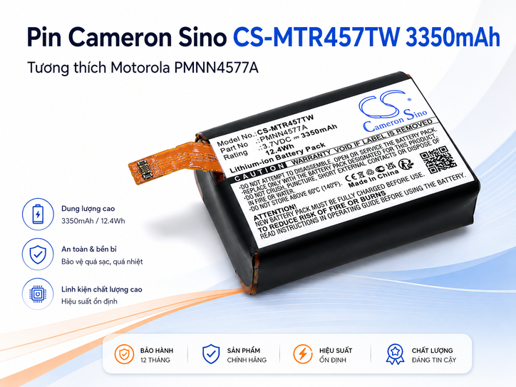 Pin Cameron Sino CS-MTR457TW 3350mAh Cho Motorola PMNN4577A