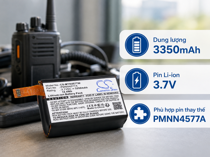 Pin Cameron Sino CS-MTR457TW 3350mAh Cho Motorola PMNN4577A