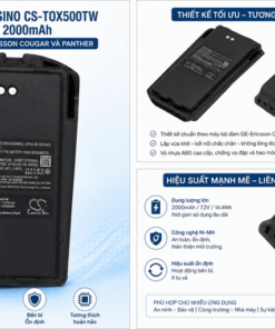 Pin Cameron Sino CS-TOX500TW Ni-MH 2000mAh Cho Bộ Đàm GE-Ericsson Cougar Và Panther