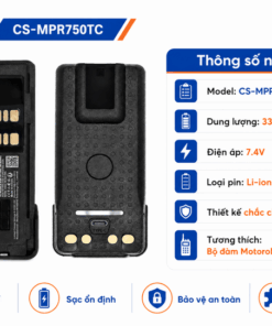 Pin Bộ Đàm Cameron Sino CS-MPR750TC 7.4V 3350mAh Cho Motorola ino CS-MPR750TC