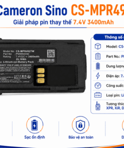 Pin Bộ Đàm Cameron Sino CS-MPR492TW 7.4V 3400mAh Cho Motorola XPR, XiR, DEP Và DP