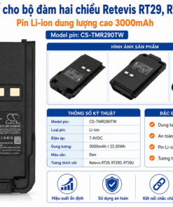 Pin thay thế cho bộ đàm hai chiều Retevis RT29, RT29D, RT29U