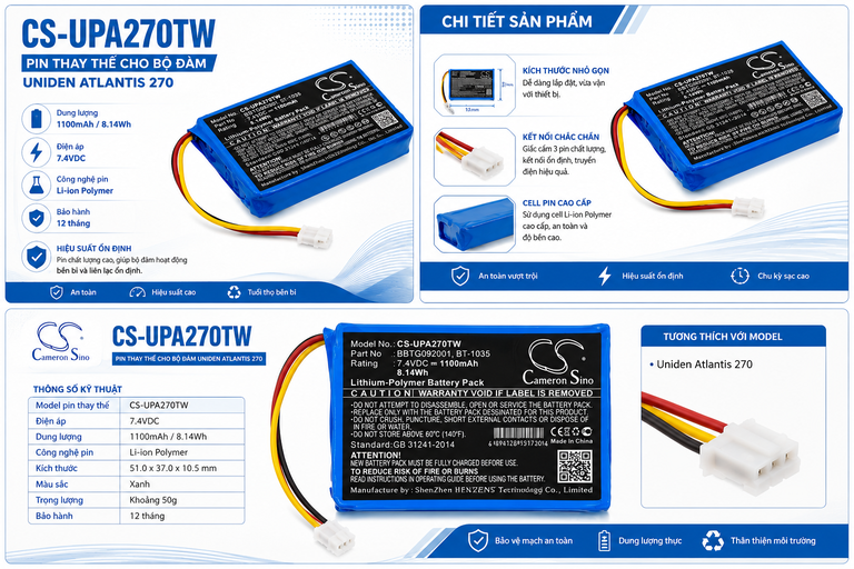 Pin Cameron Sino CS-UPA270TW