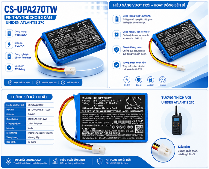 Pin Cameron Sino CS-UPA270TW