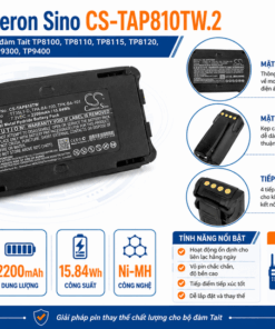 Pin Cameron Sino CS-TAP810TW Ni-MH 2200mAh Cho Bộ Đàm Tait TP8100, TP8110, TP8115, TP8120, TP8135, TP8140, TP9300 Và TP9400