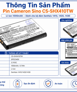 Pin Cameron Sino CS-SHX410TW Li-ion 1000mAh Cho Bộ Đàm SenHaix 1410, 1420 Và 1430