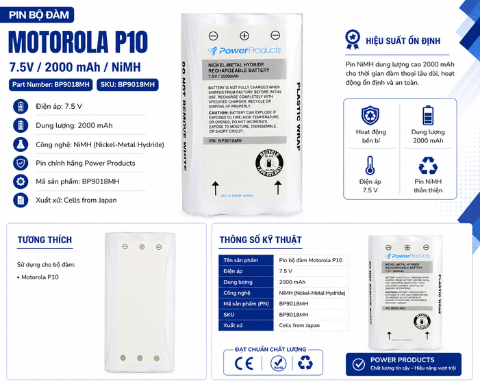 Pin bộ đàm Motorola