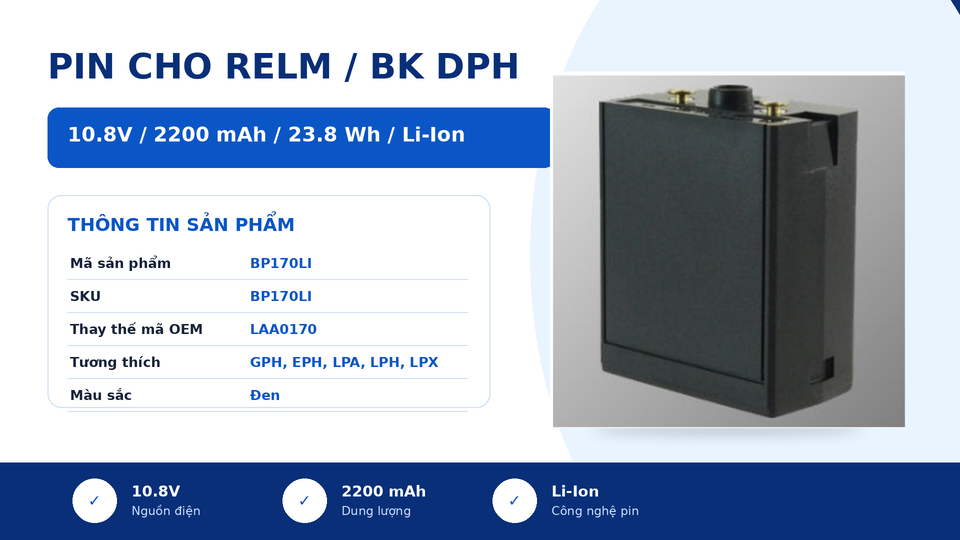 Pin bộ đàm Relm BK DPH