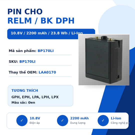 Pin bộ đàm Relm BK DPH