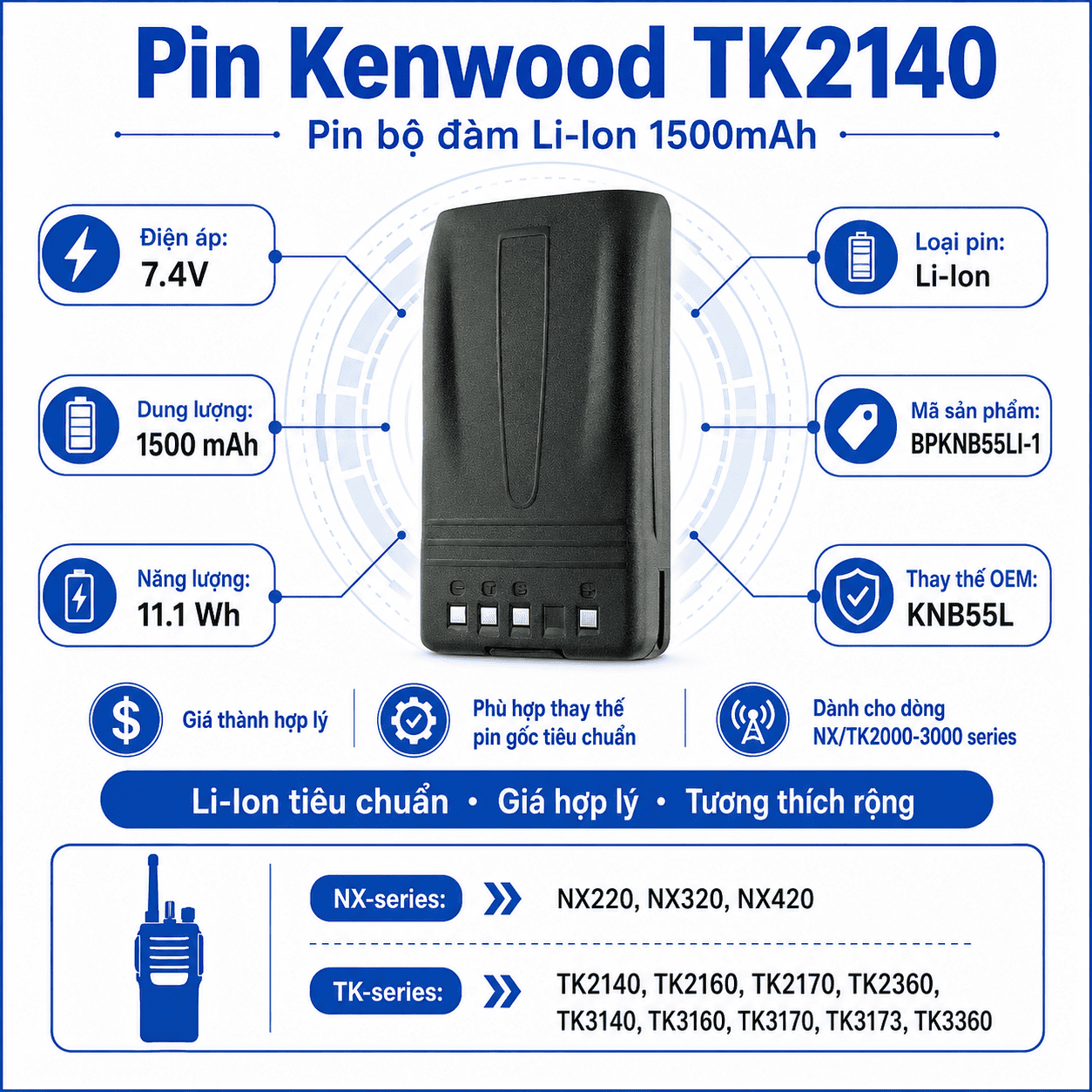 Pin BPKNB55LI-1
