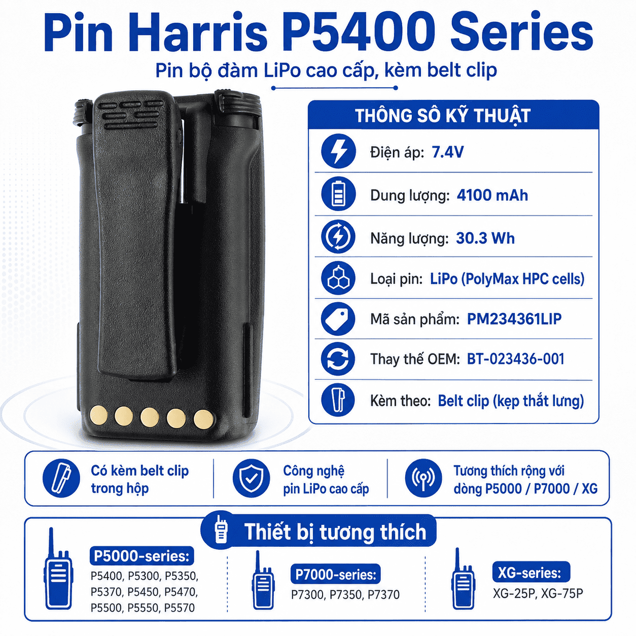 Pin Harris P5400 PM234361LIP