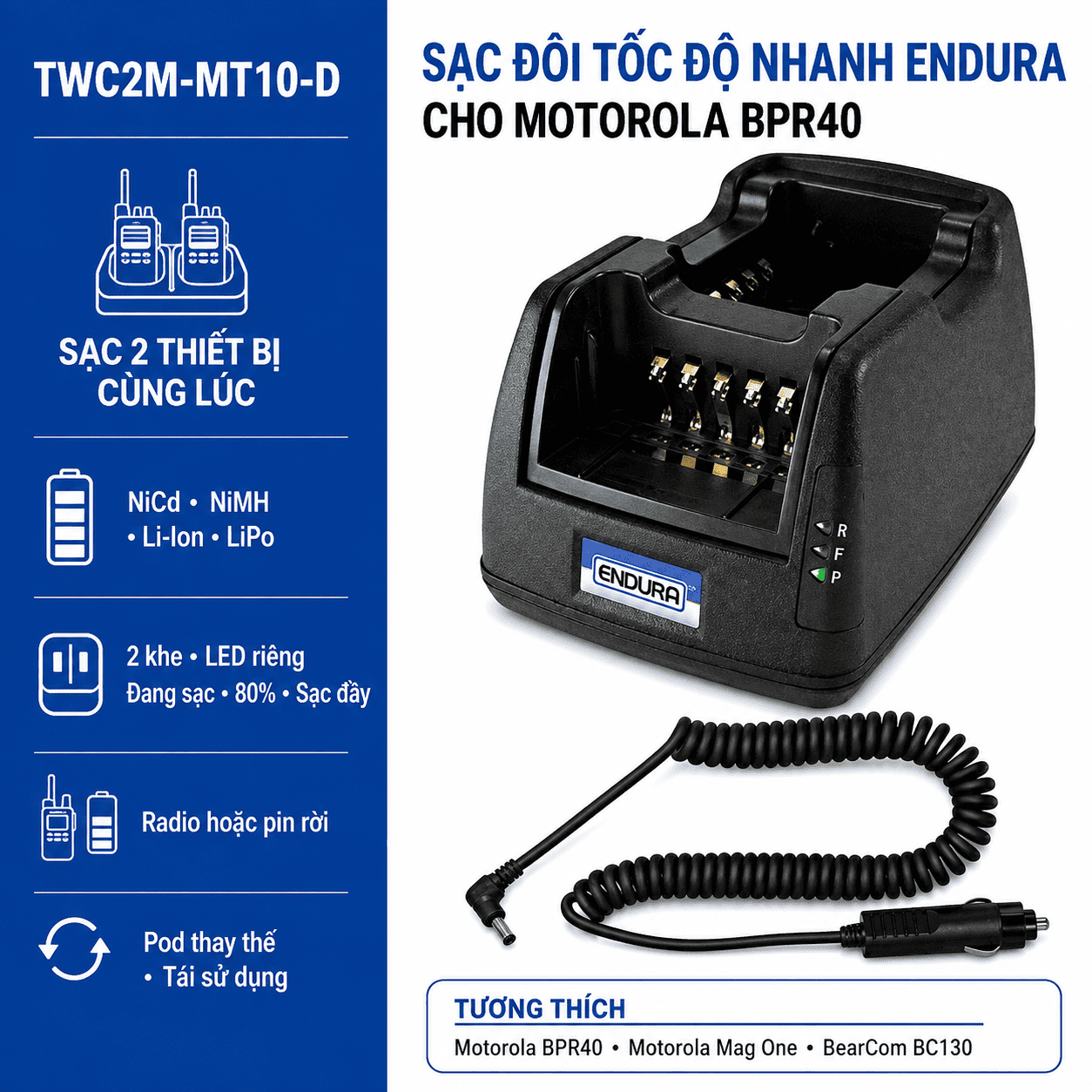 Bộ sạc Motorola BPR40 TWC2M-MT10-D