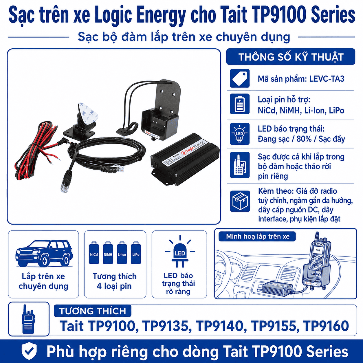 Bộ sạc Tait TP9100 LEVC-TA3