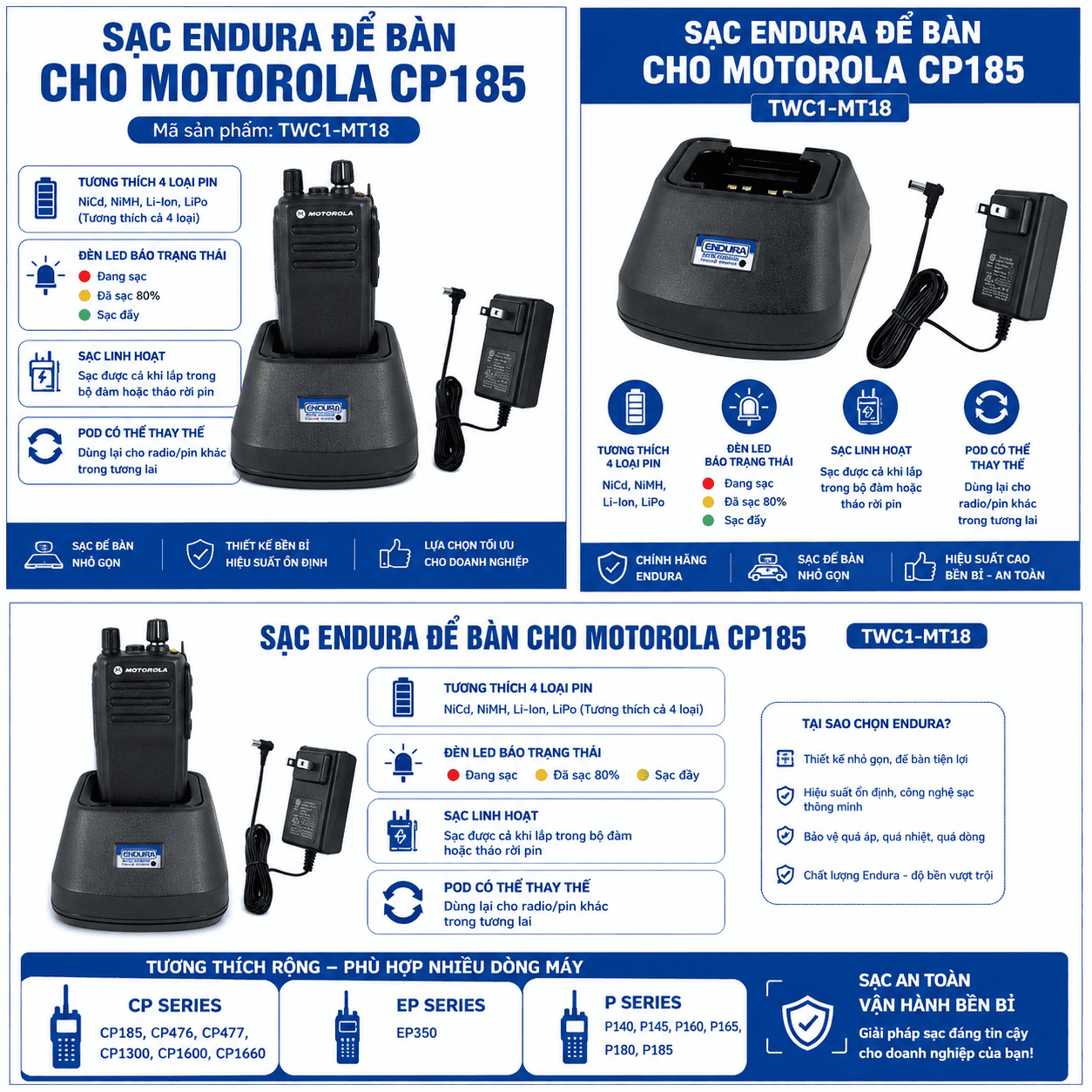 Bộ sạc Motorola CP185 TWC1-MT18