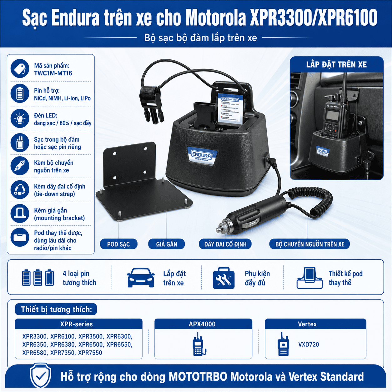 Bộ sạc Motorola XPR3300 TWC1M-MT16