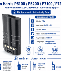 Pin Harris P5100 LEHAPA7YMHIS – NiMH 7.5V 2450mAh IS