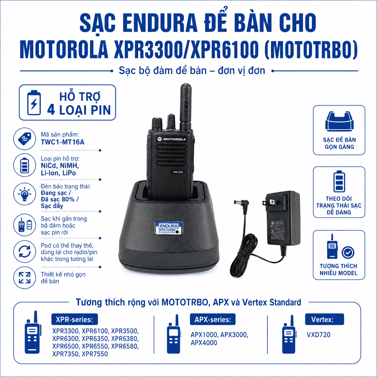 Bộ sạc Motorola XPR3300 TWC1-MT16A