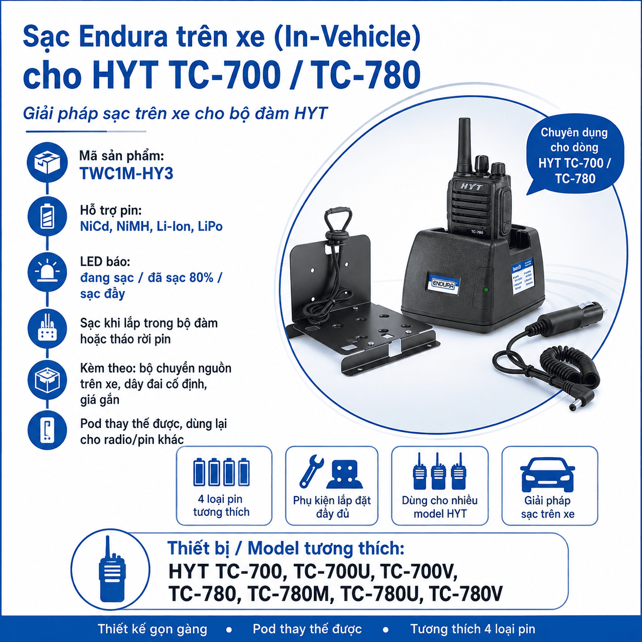 Bộ sạc HYT TC-700 TWC1M-HY3